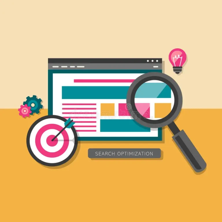 flat design search optimization seo website searching process 38132467